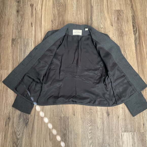 Lord & Taylor Wool Blend Blazer Jacket Petite Size 12P‎ Gray - Picture 3 of 8